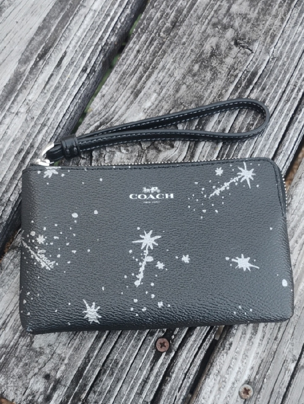 Coach Celestial Print Corner Zip Wristlet New With Tags $118